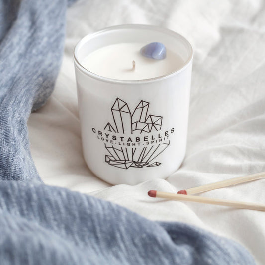 Coconut and Blue Lace Agate Candle