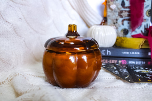Glass Pumpkin Candle